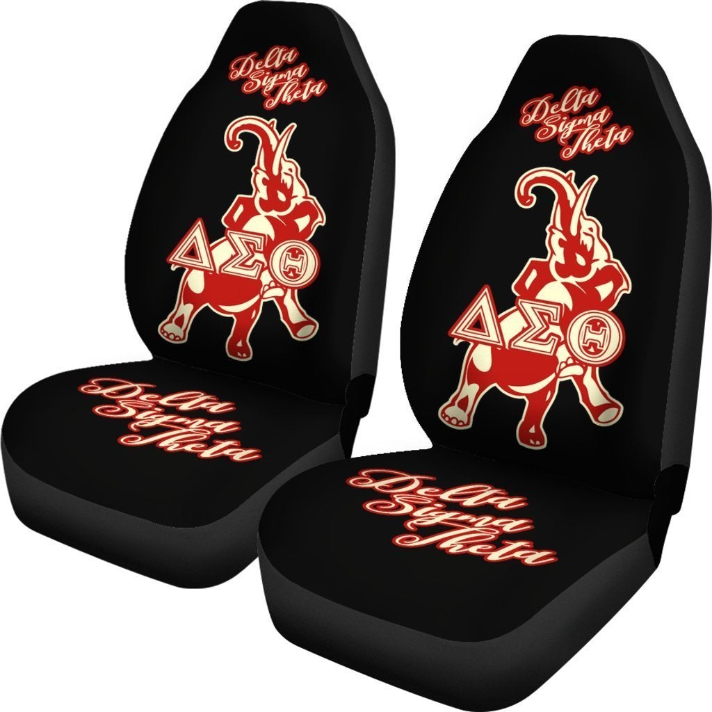 Greek Life Car Seat Covers – Delta Sigma Theta Black-Elephant (Set Of 2)