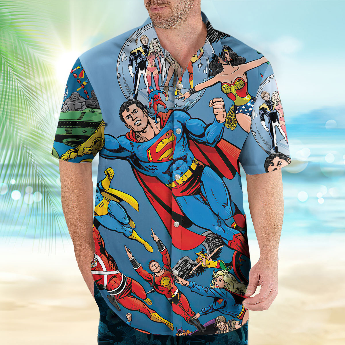 Superman Crisis On Infinite Earths Dc Comics All Over Print 3D Combo Hawaiian Shirt & Beach Shorts