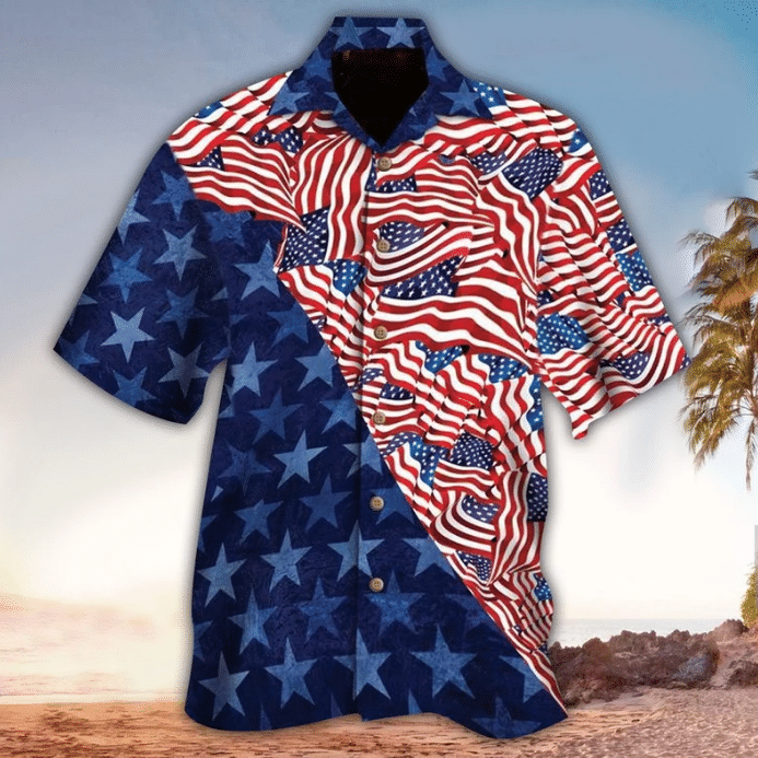 Us Flag Star Pattern Of July Hawaii Shirt Ha51831