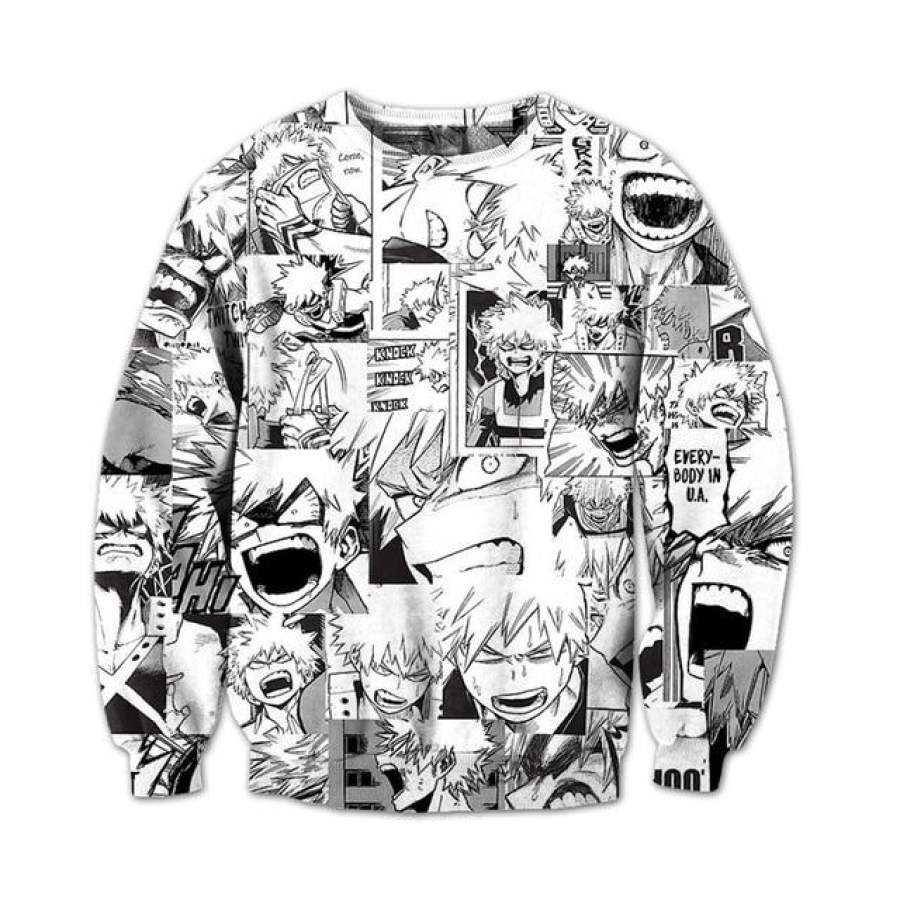 My Hero Academia Anime Angry Bakugou Katsuki Hoodie ...