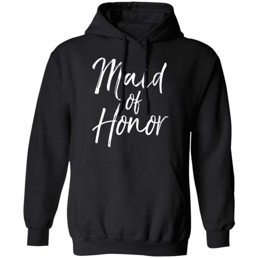 Womens Cute Wedding Bridal Party Gift For Bridesmaid Maid Of Honor V-neck Hoodie