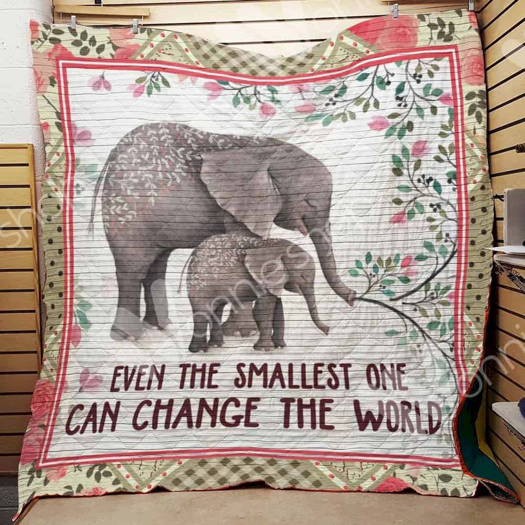 Floral Elephants Cld280650 Quilt Blanket