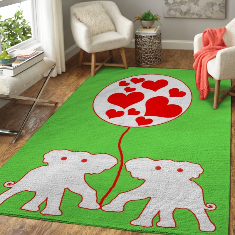 Two Elephants – Animals Area Rug Carpet