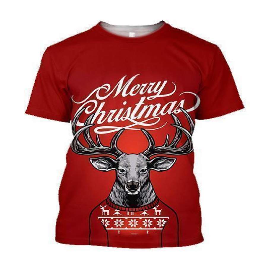 3D All Over Printed Deer Christmas Shirts Special