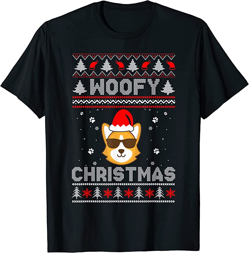 Woofy Christmas Dog Tree Puppy Lover Funny Xmas Dog Owner T-Shirt