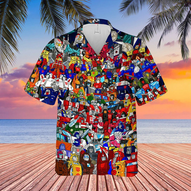 Transformers G1 Cartoon Graphics All Over Print 3D Hawaiian Shirt