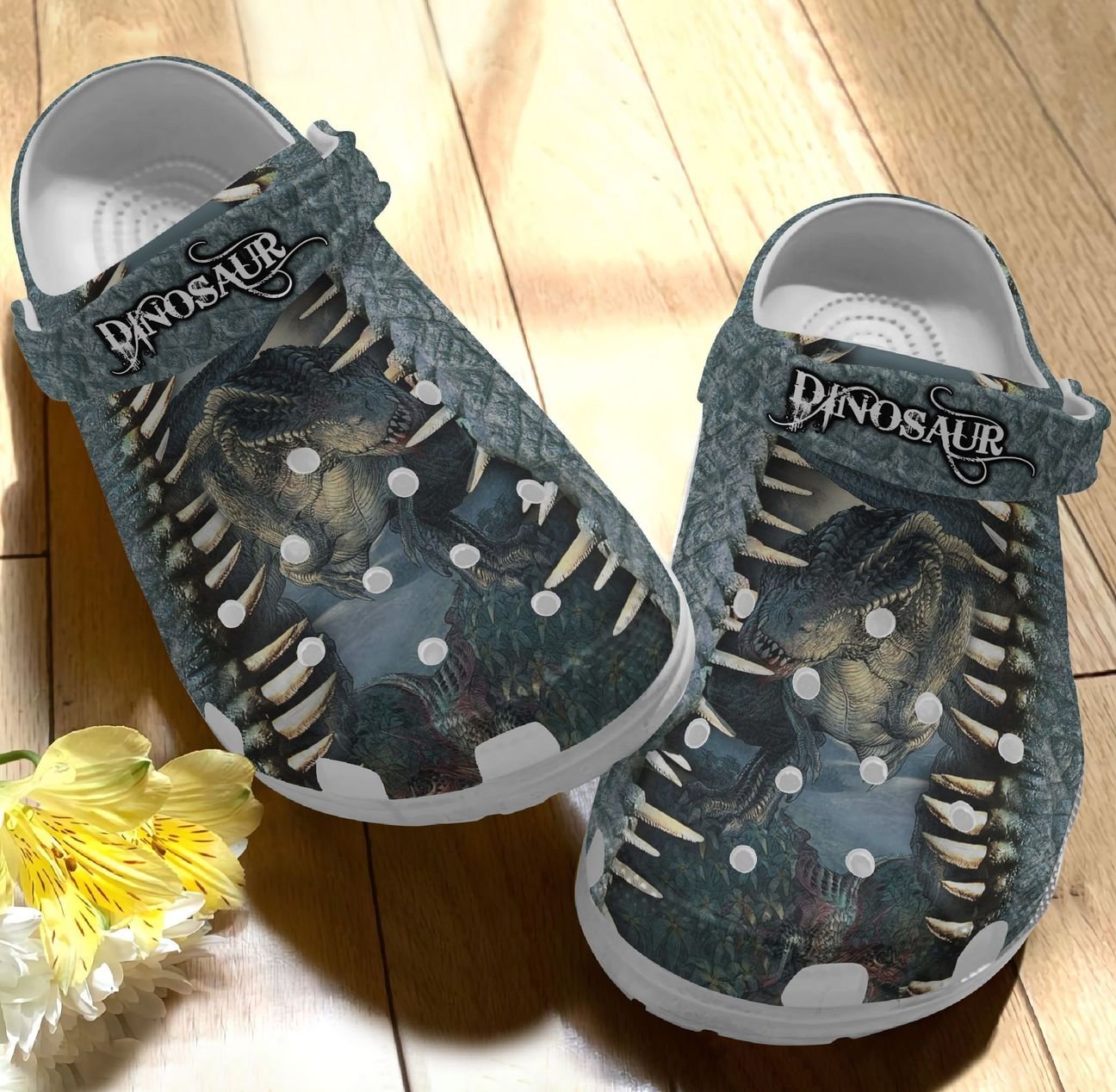 Dinosaur Personalized Clog, Custom Name, Text, Color, Number Fashion Style For Women, Men, Kid, Print 3D 3D Dinosaur