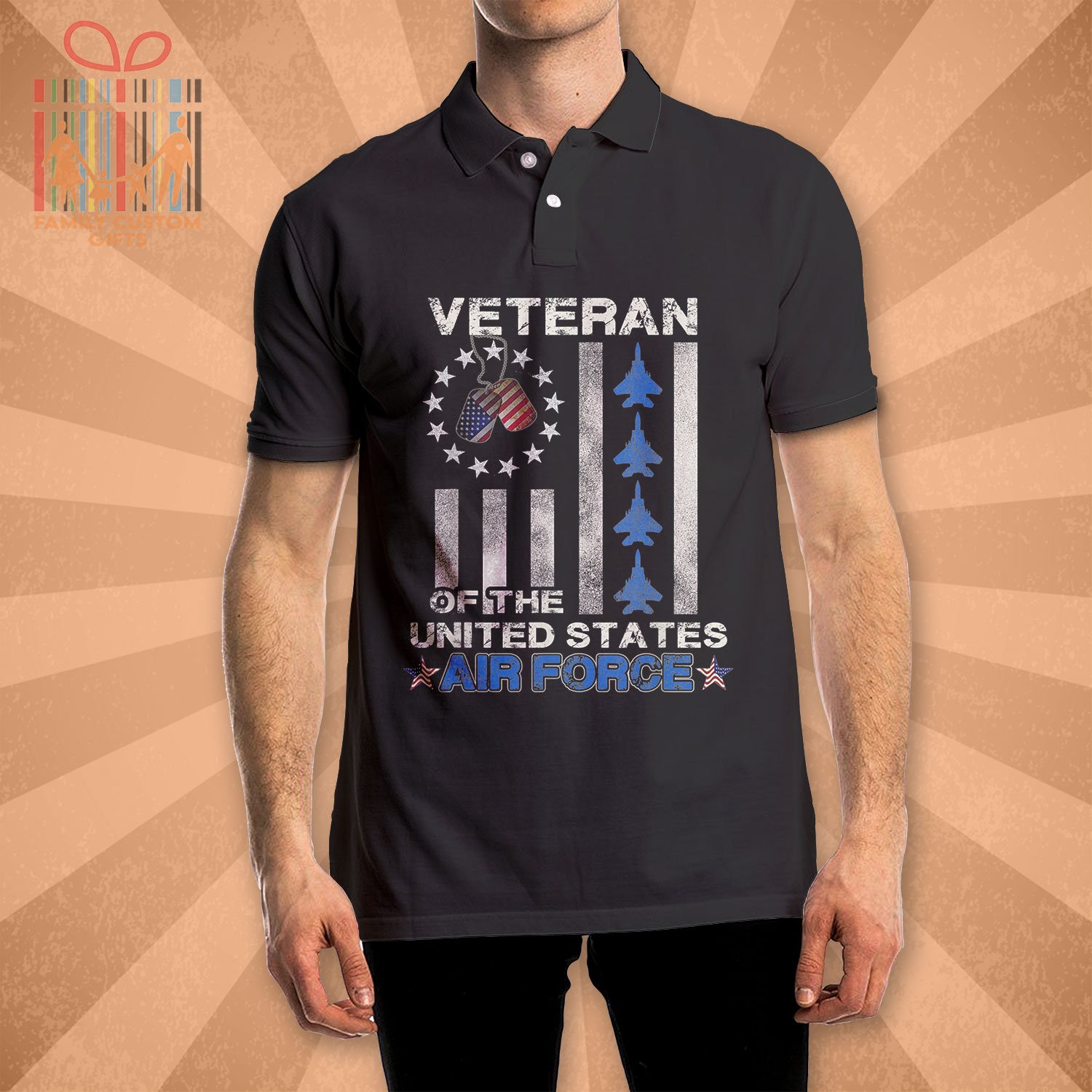 Veteran Of The United States Air Force Polo Shirts For Men Us Air Force Gifts