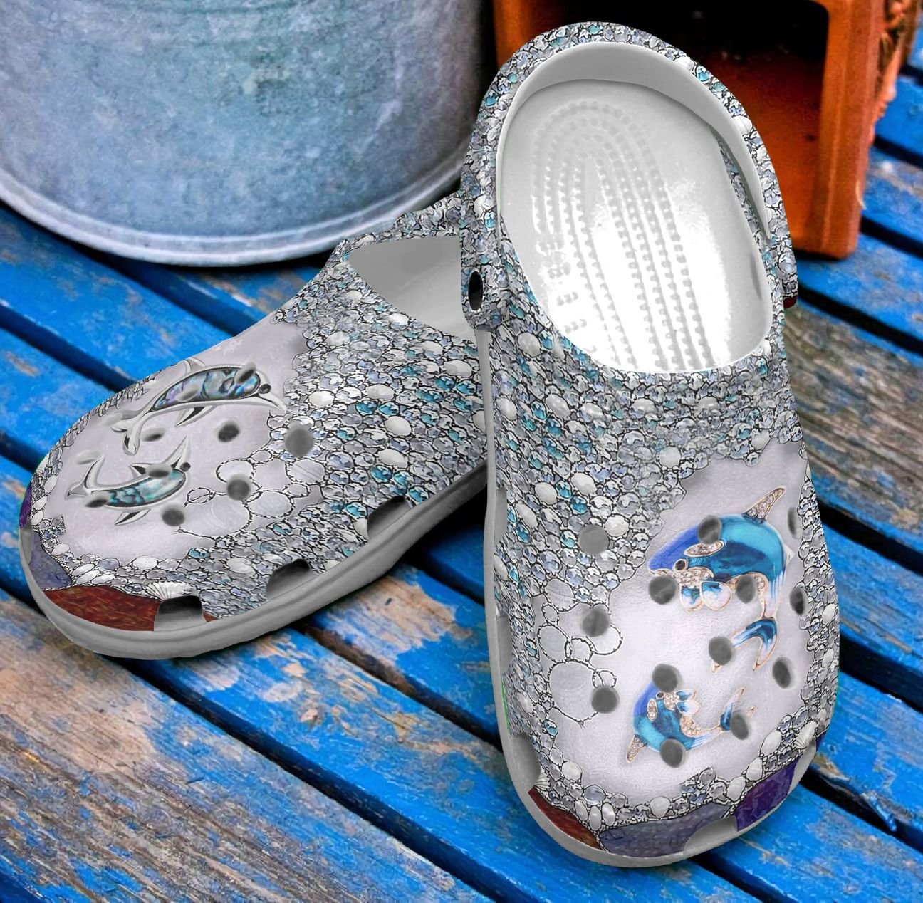 Dolphin Personalized Clog, Custom Name, Text, Color, Number Fashion Style For Women, Men, Kid, Print 3D Dolphin Kids