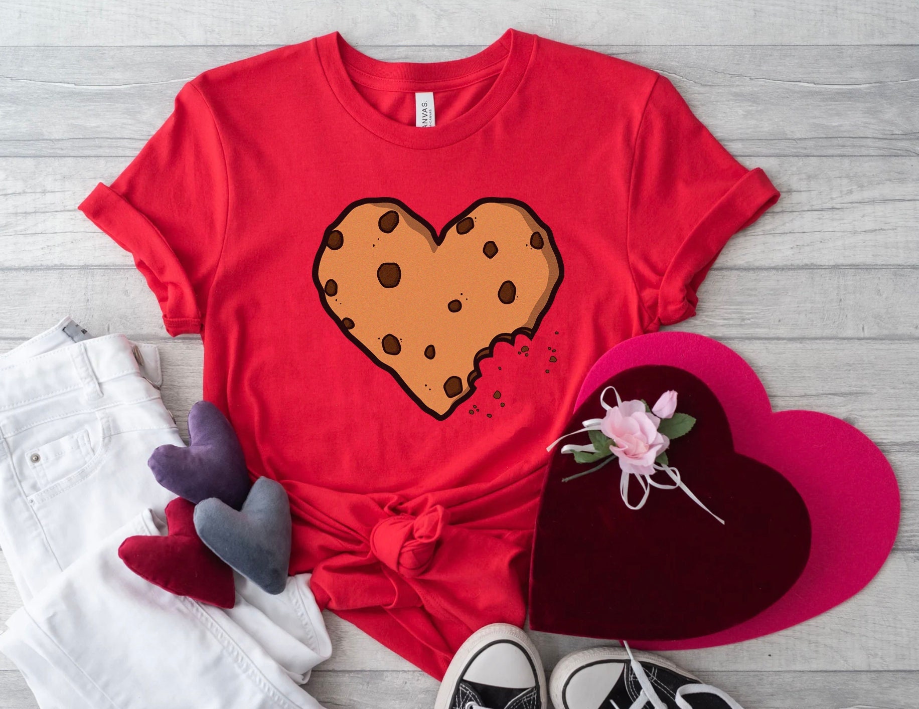 Heart Cookie Valentines Day TShirt – Cute Valentines Day Cupid Love Shirt -Valentine tshirt – Girl Scout – Gift for her – Cookie lover shirt