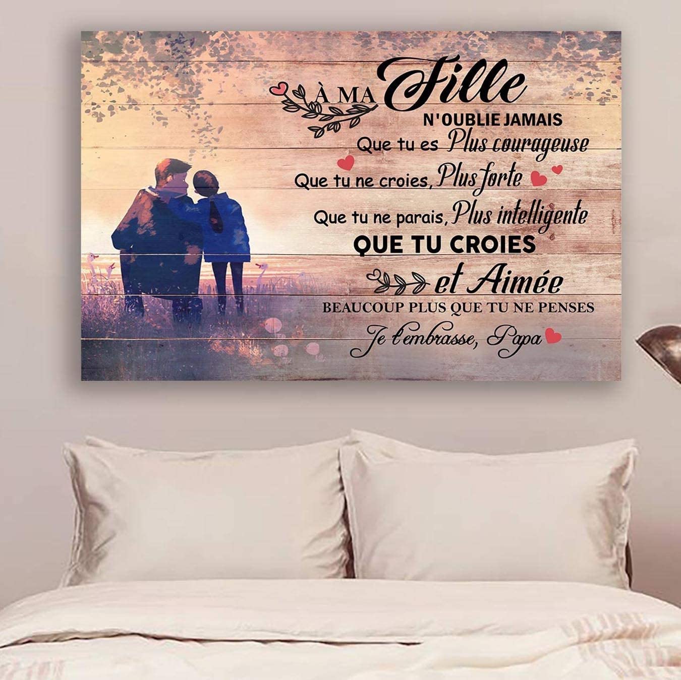 Poster for Room Aesthetic -Command Strips Wall Decor – Hn71 Family Poster – Dad to Daughter – Always Remember – France