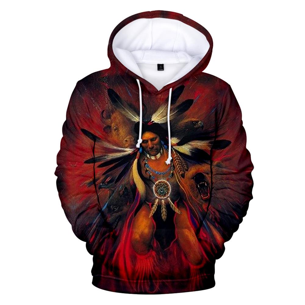 Animal And Warrior Native American All Over Hoodie Lt10