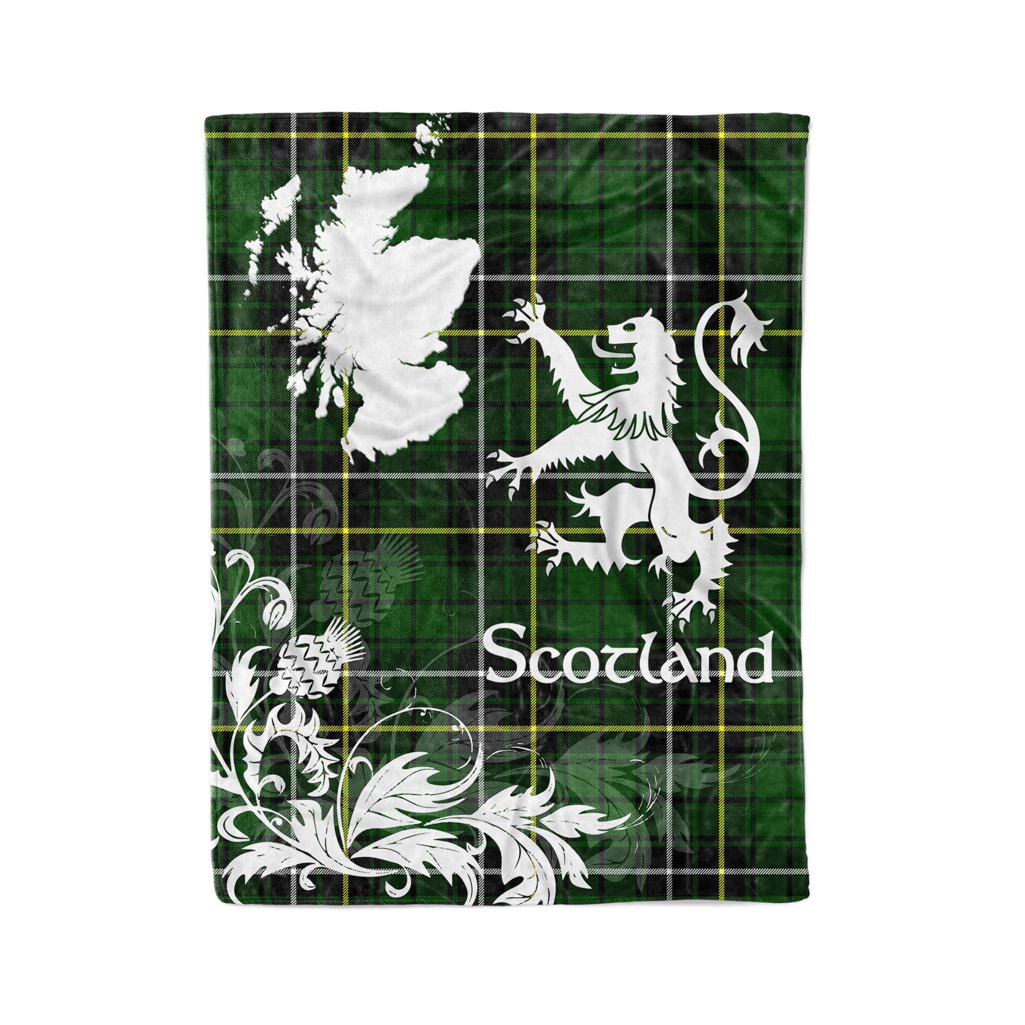 Tartan Plaid Fleece Blanket Tartan Blanket Thistle And Lion Scottish Clan Macalpine Modern Plaid Blanket