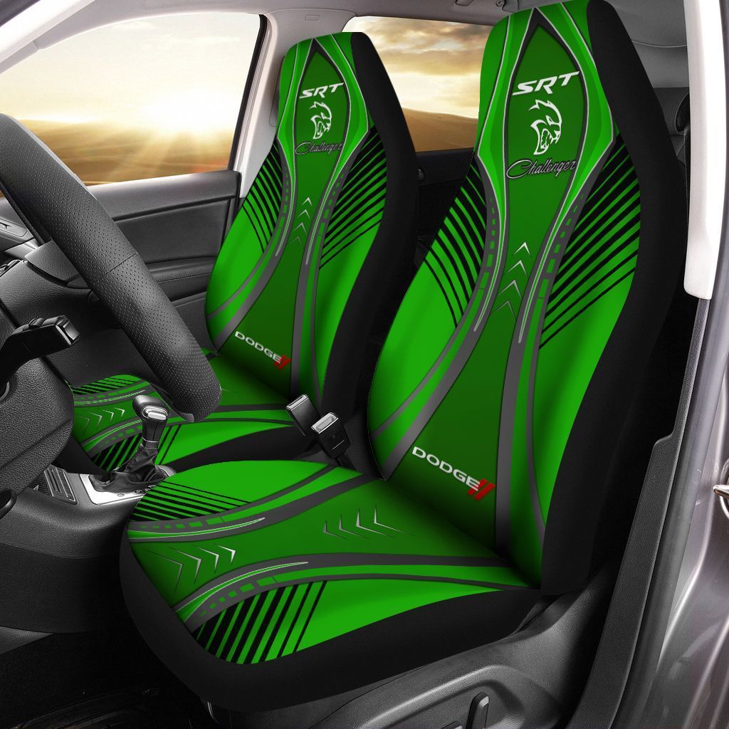 DODGE CHALLENGER AN-NH Car Seat Cover (Set of 2) Ver 3 (Green)