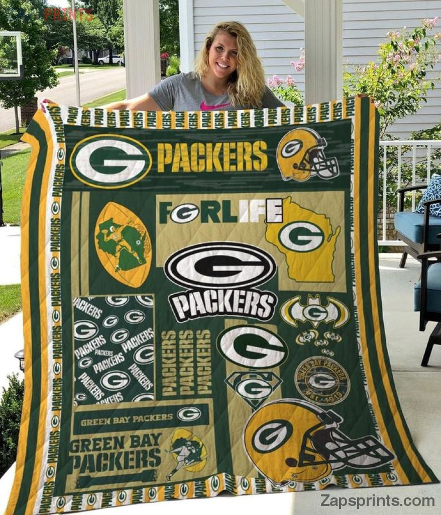 Green Bay Packers For Life V9 3D Printing Quilt Gift For Fan Football Lovers