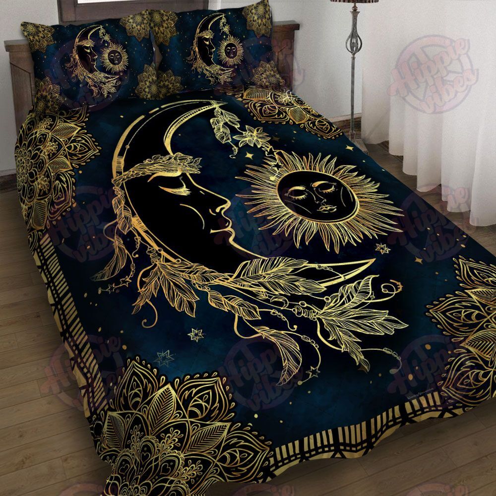 Sun And Moon Mandala Quilt Bed Set