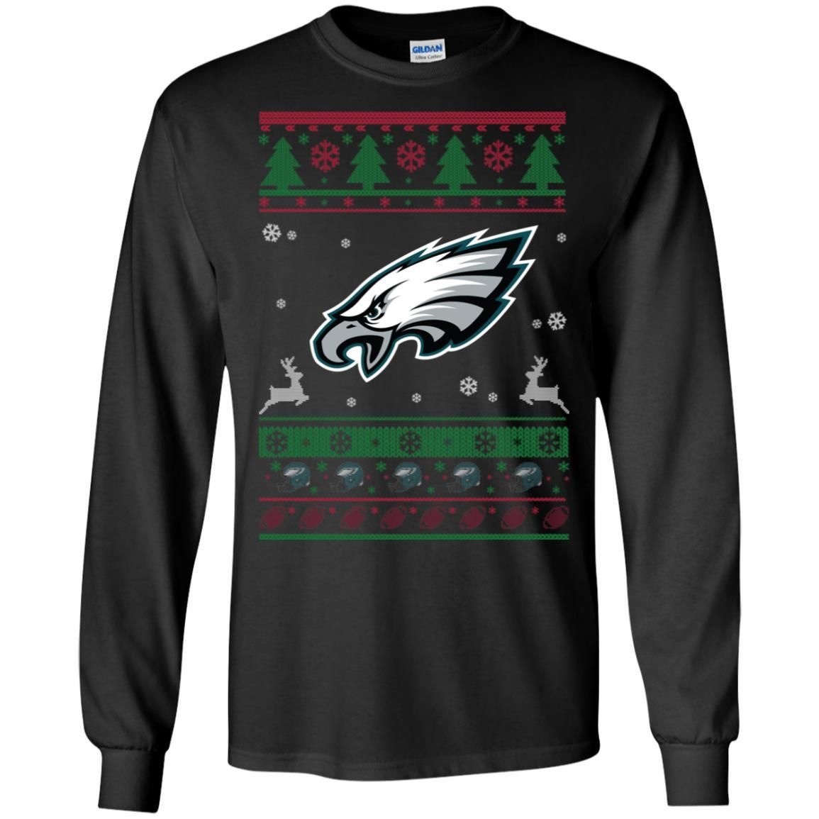 Philadelphia Eagles Logo Football Teams Ugly Christmas Sweater Men Long SLeeve T-Shirt