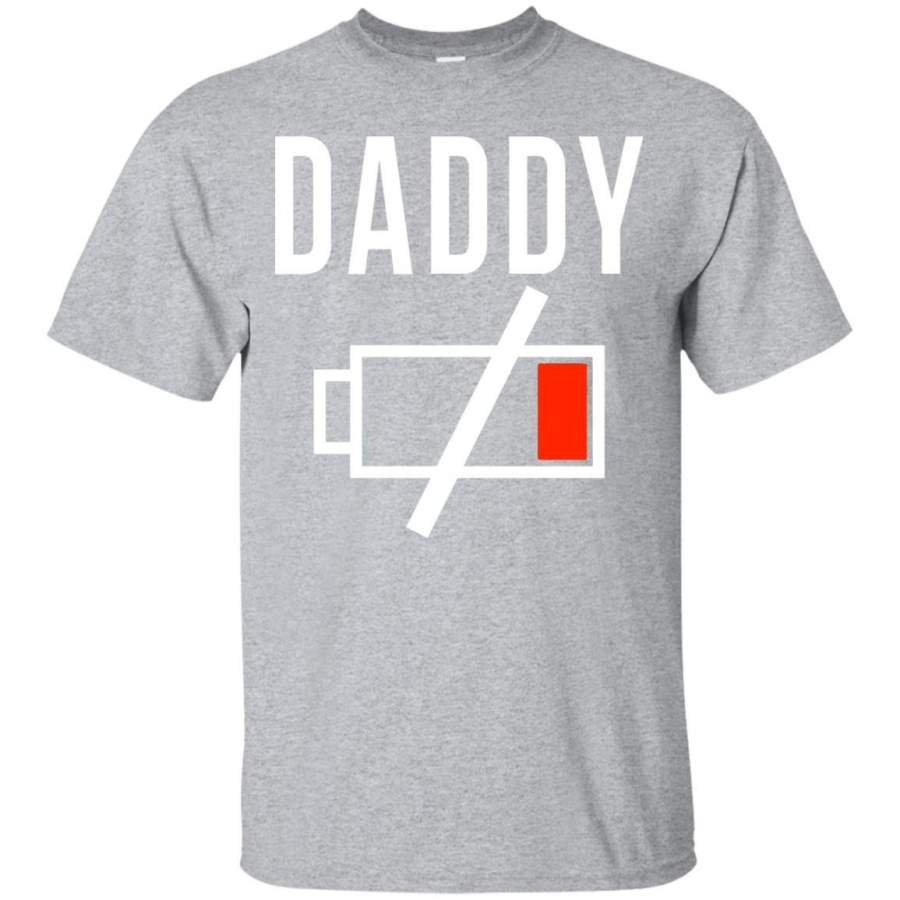 AGR Daddy Battery Power Low T-Shirt Funny Parenting Matching