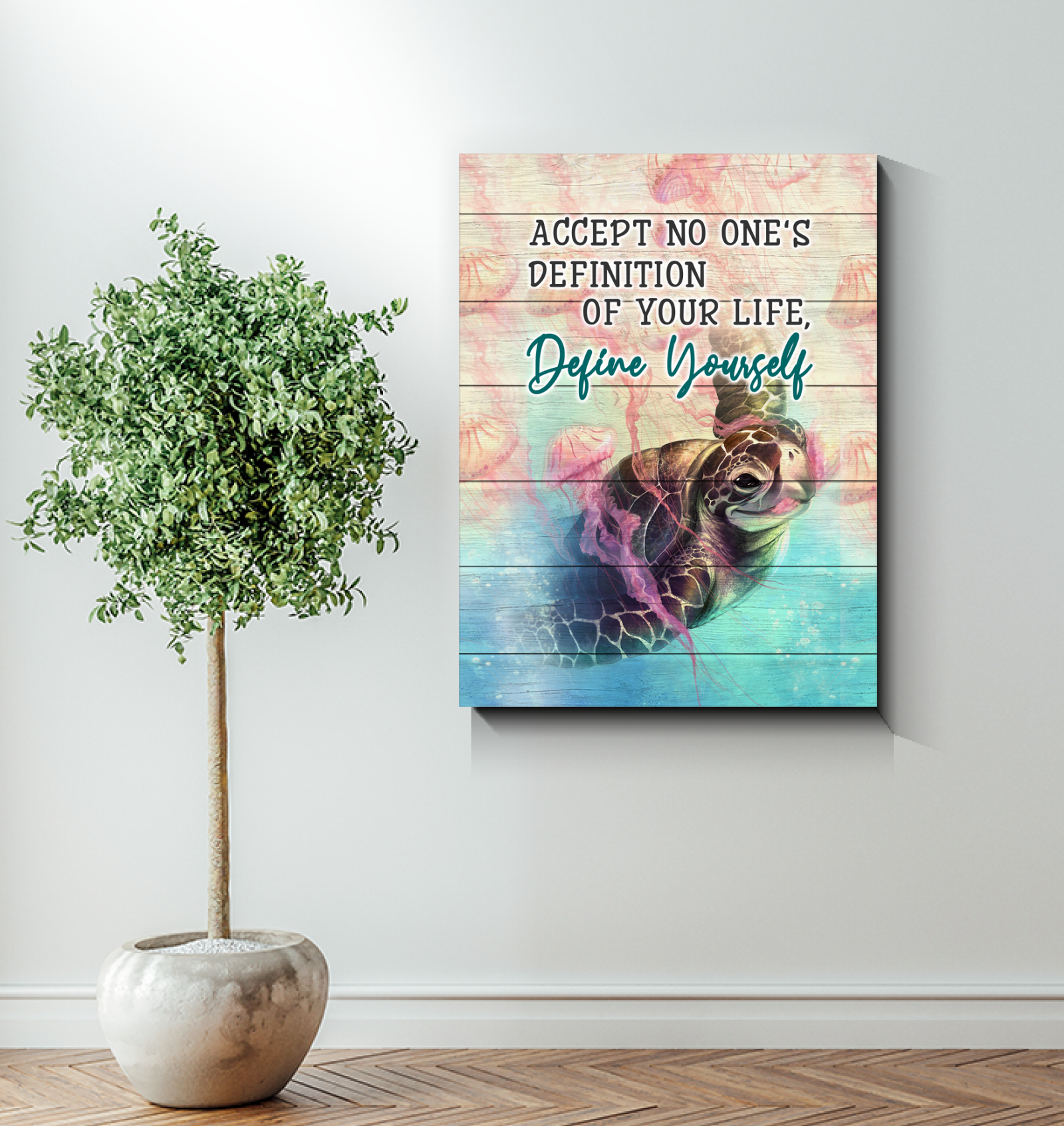 Turtle – Define Yourself – Best Gift Idea , Gift For Home Decor, Gift For Family – Horizontal Canvas Matte Canvas Wall Art