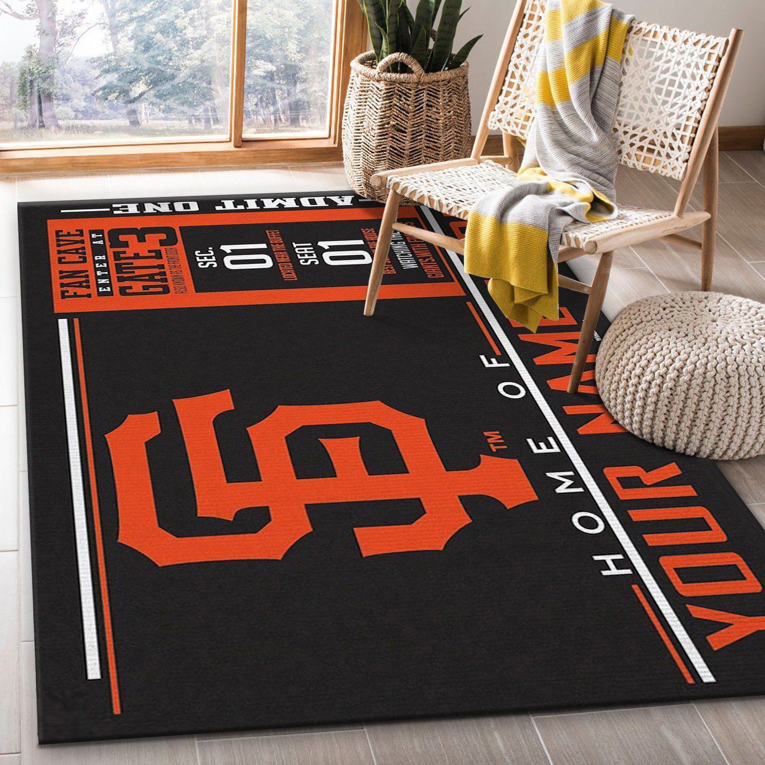 Customizable San Francisco Giants Wincraft Personalized Area Rug, Kitchen Rug, Us Gift Decor