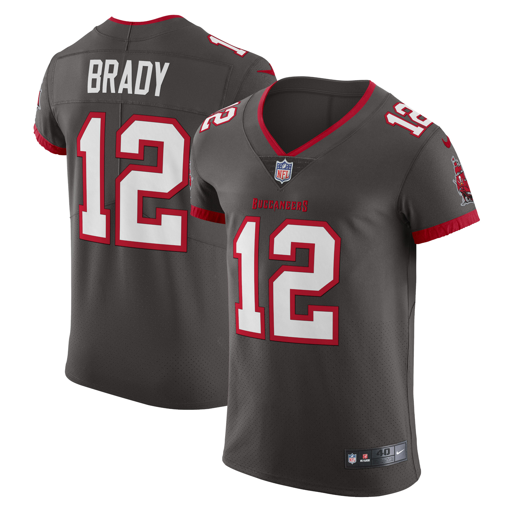 Men’s Tampa Bay Buccaneers Tom Brady Pewter Alternate Vapor Elite Jersey