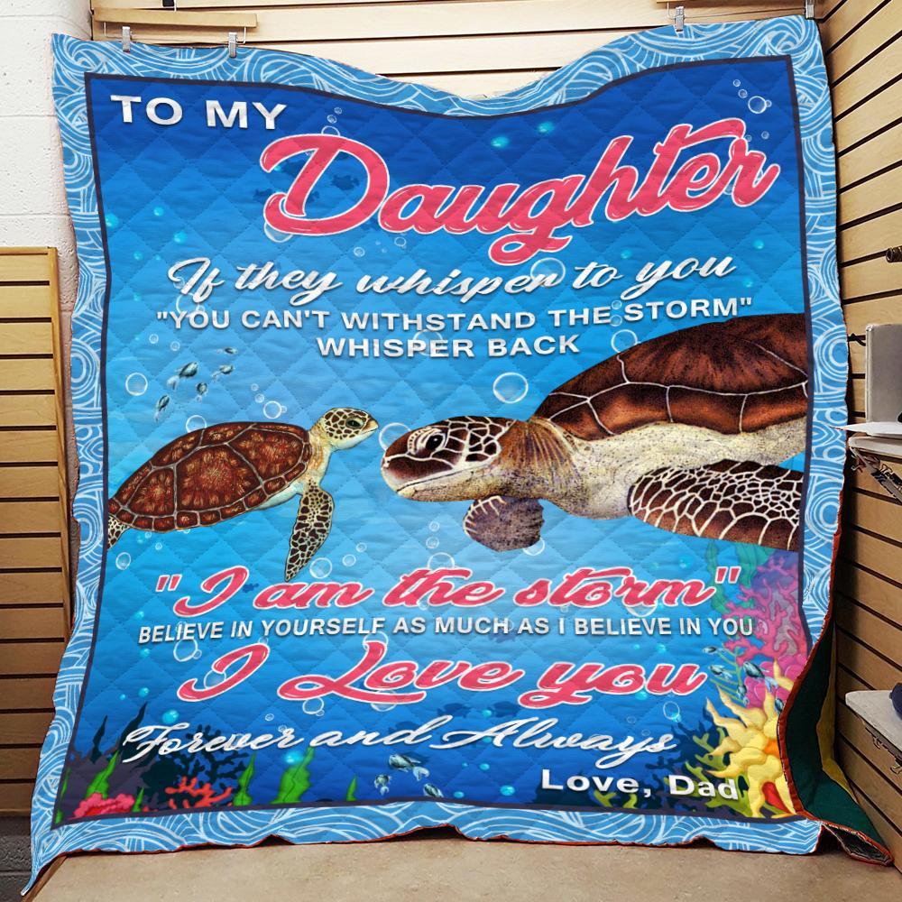 To My Daughthter Turtle Blanket All Over Printed