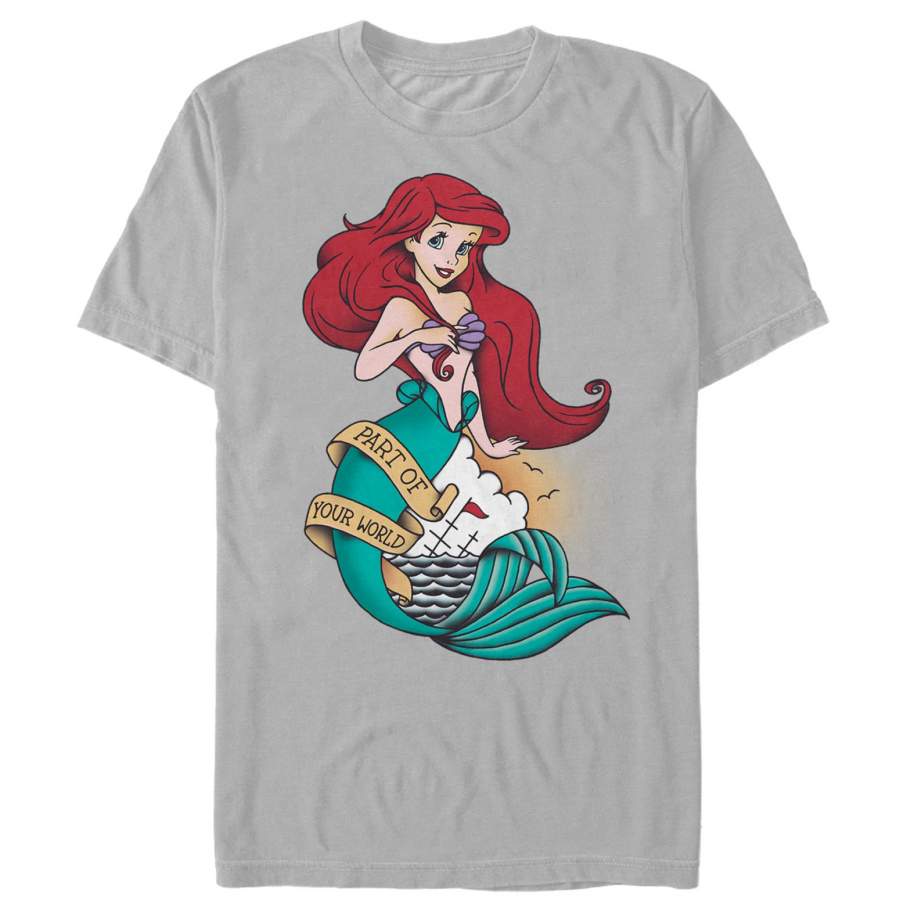 The Little Mermaid Men’s Ariel Tattoo  T Shirt