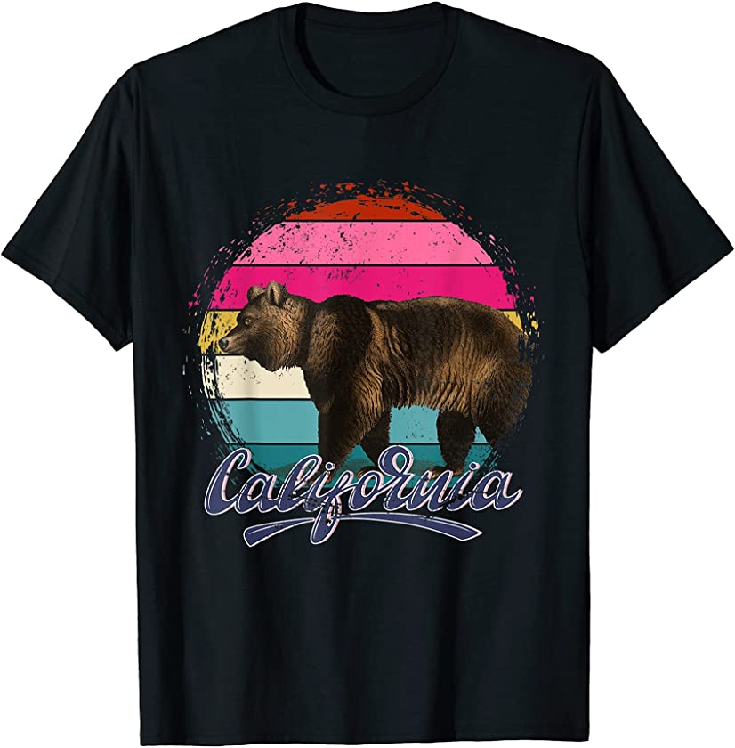 USA Californian Summer Bear Animal Cali Retro California T-Shirt