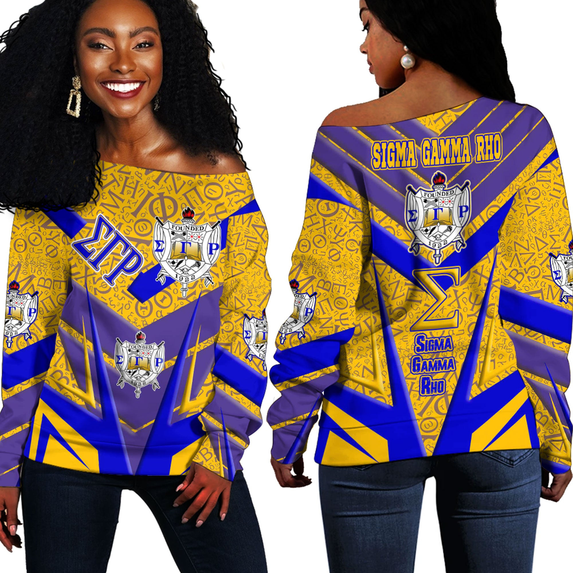 Africa Zone Clothing – Sigma Gamma Rho Sporty Style Off Shoulder Sweaters A35