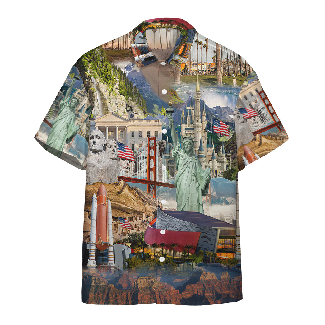 Gearhumans America Famous Landmarks Custom Hawaii Shirt Ha78012