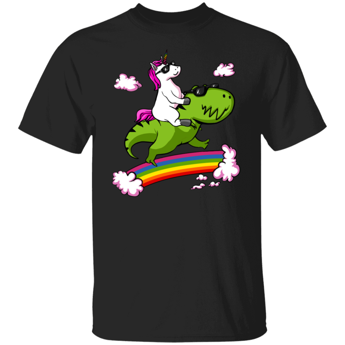 T-Rex Riding Unicorn T-Shirt Graphic Cute Shirt Gift Ideas For Girls Boys