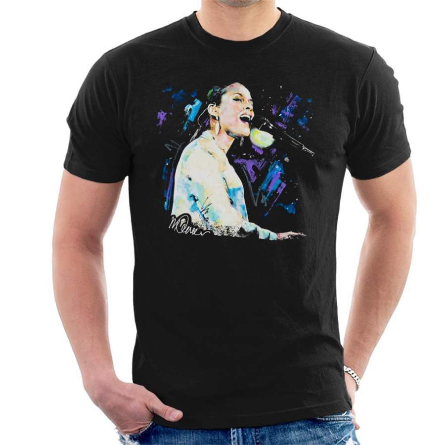 Original Portrait Of Alicia Keys Men’s T-Shirt