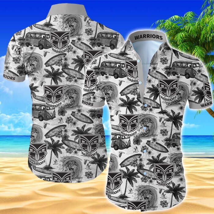 New Zealand Warriors Hawaii Shirt Tropical Flower Short Sleeve Slim Fit Body Ha92377