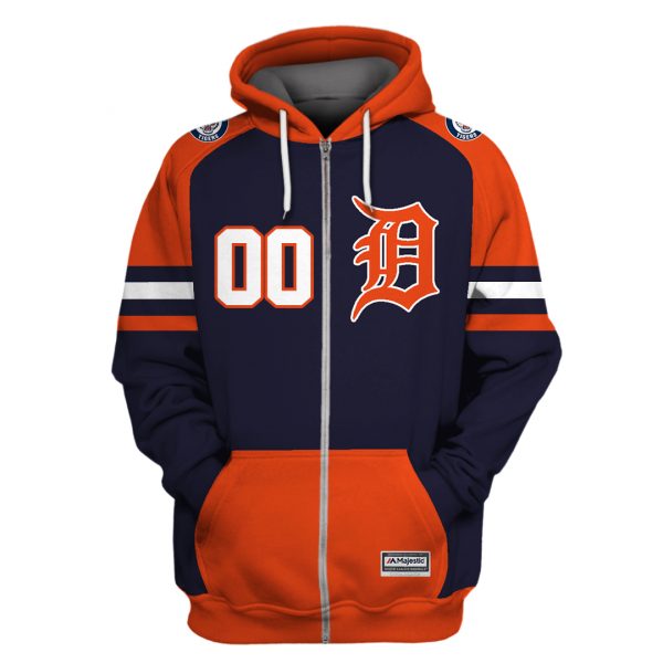 Detroit Tigers Personalized Unisex Zip Up Hoodie All Over Printed Unisex Zip Up Hoodie Us Size