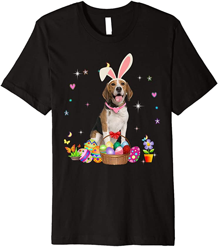 Cute Beagles Easter Day Bunny Eggs Easter Costume Womens Premium T-Shirt