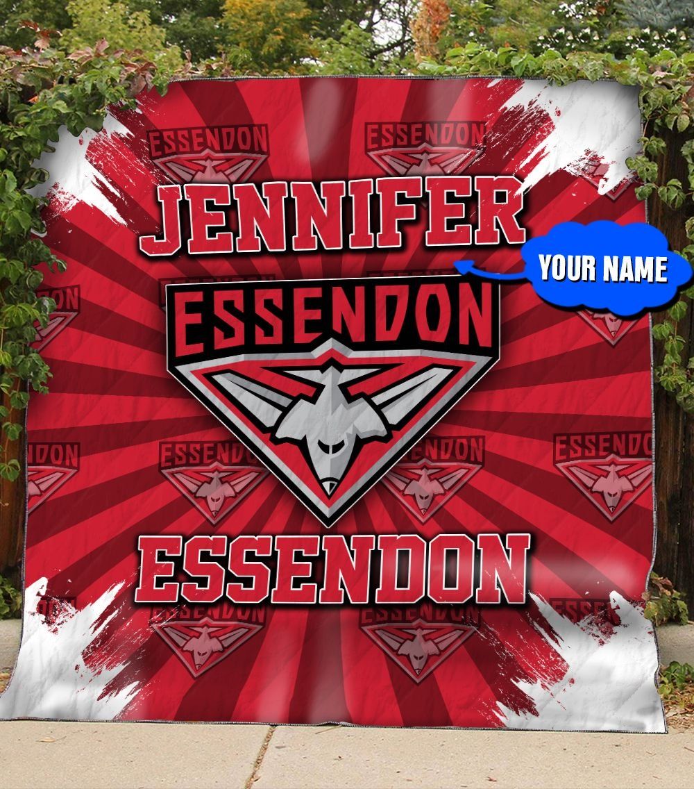 Personalized THAQT57 Essendon Football Club Quilt Blanket Name