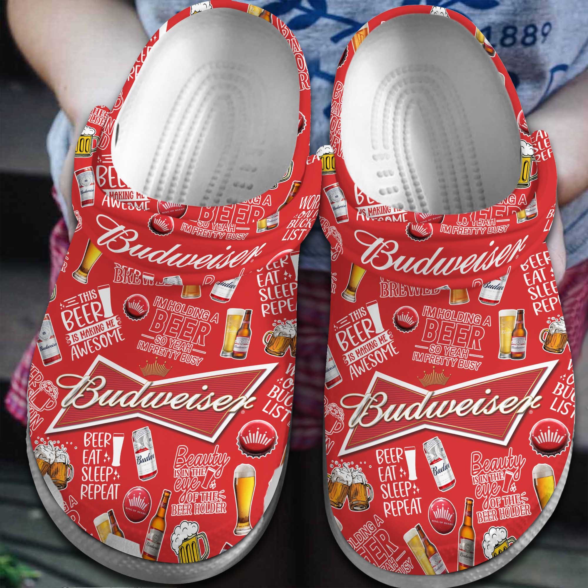 Budweiser Beer Crocs Crocband Clogs Shoes Comfortable For Men Women and Kids