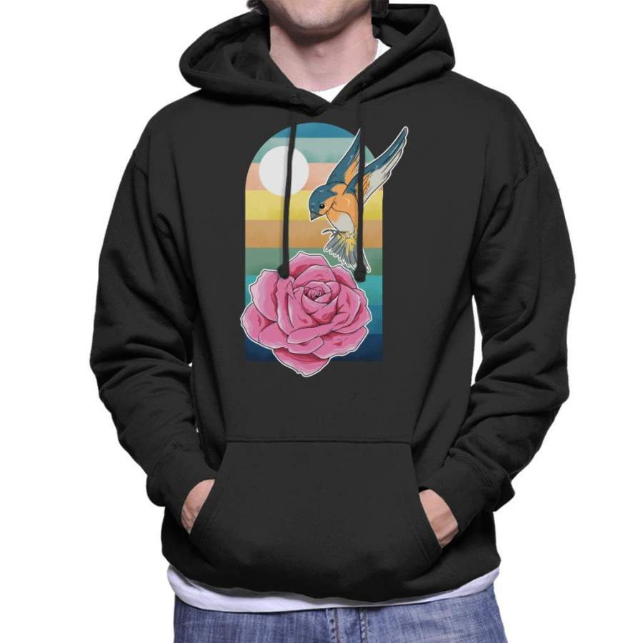 Bird And Fower Sunset Men’s Hooded Sweatshirt