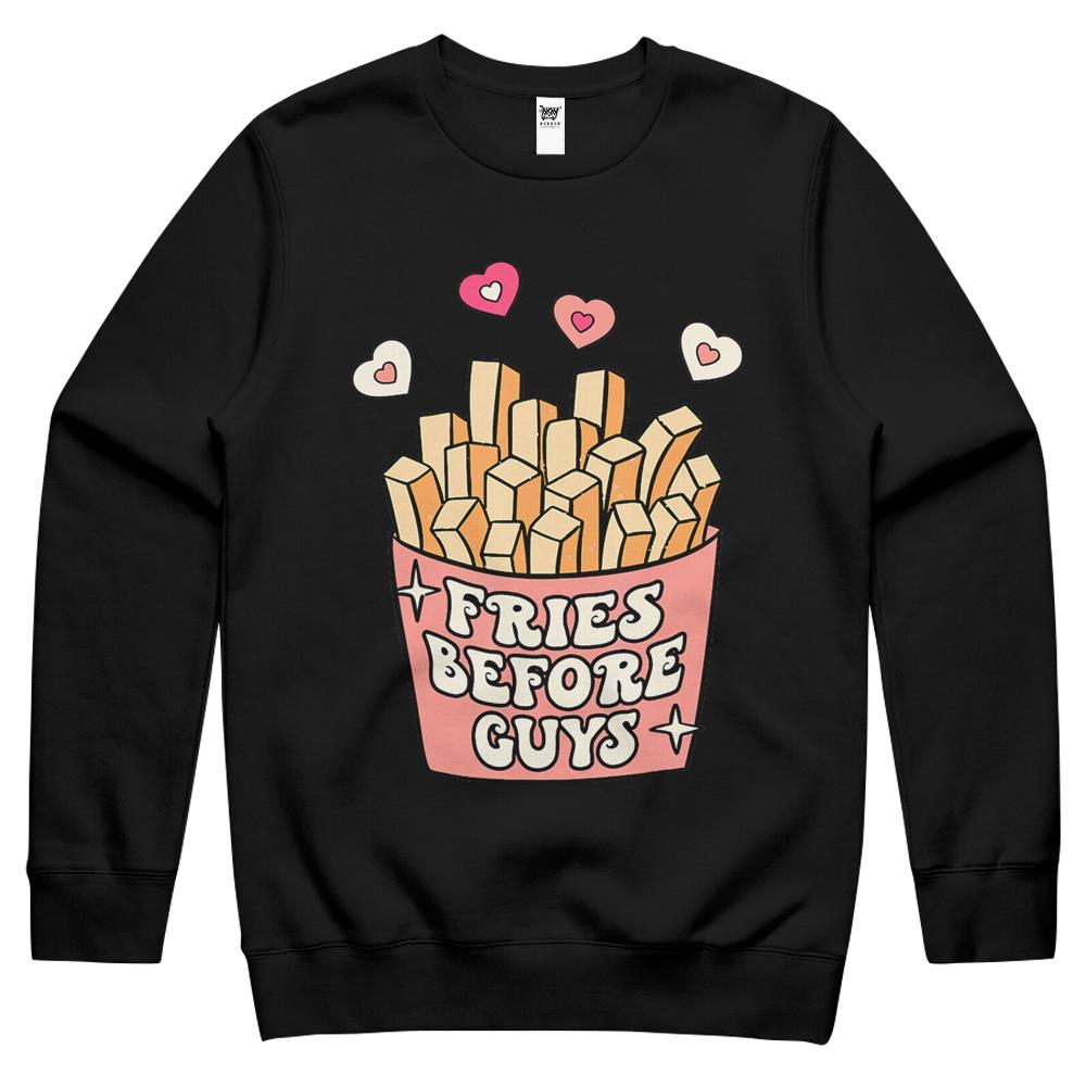 Fries Before Guys Mommy And Me Matching Valentine Baby Girl Crewneck Sweatshirt