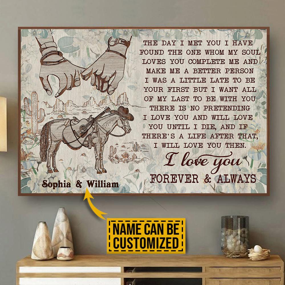 Aeticon Gifts Personalized Cowboy Horse Floral The Day I Met You Canvas Mom Dad Gift Home Decor