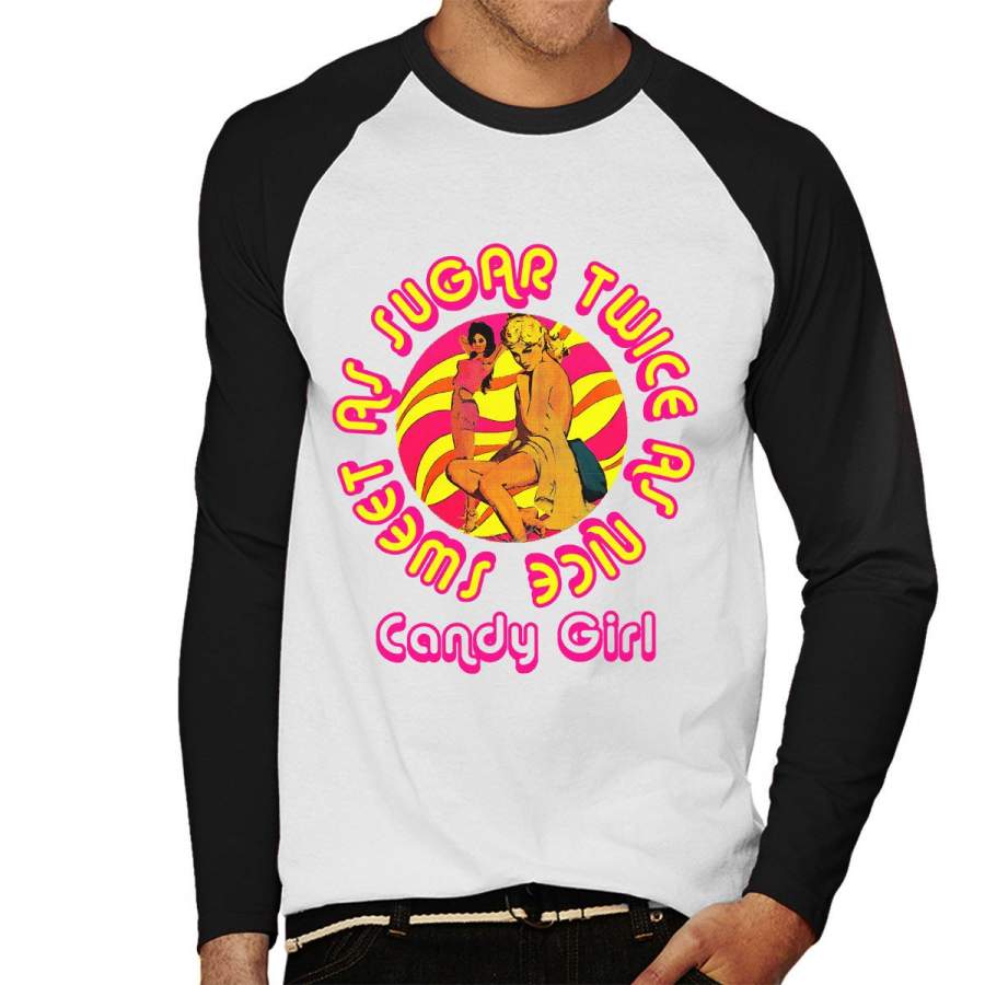 Candy Girls Sweet As Sugar Twice As Nice Men’s Baseball Long Sleeved T-Shirt