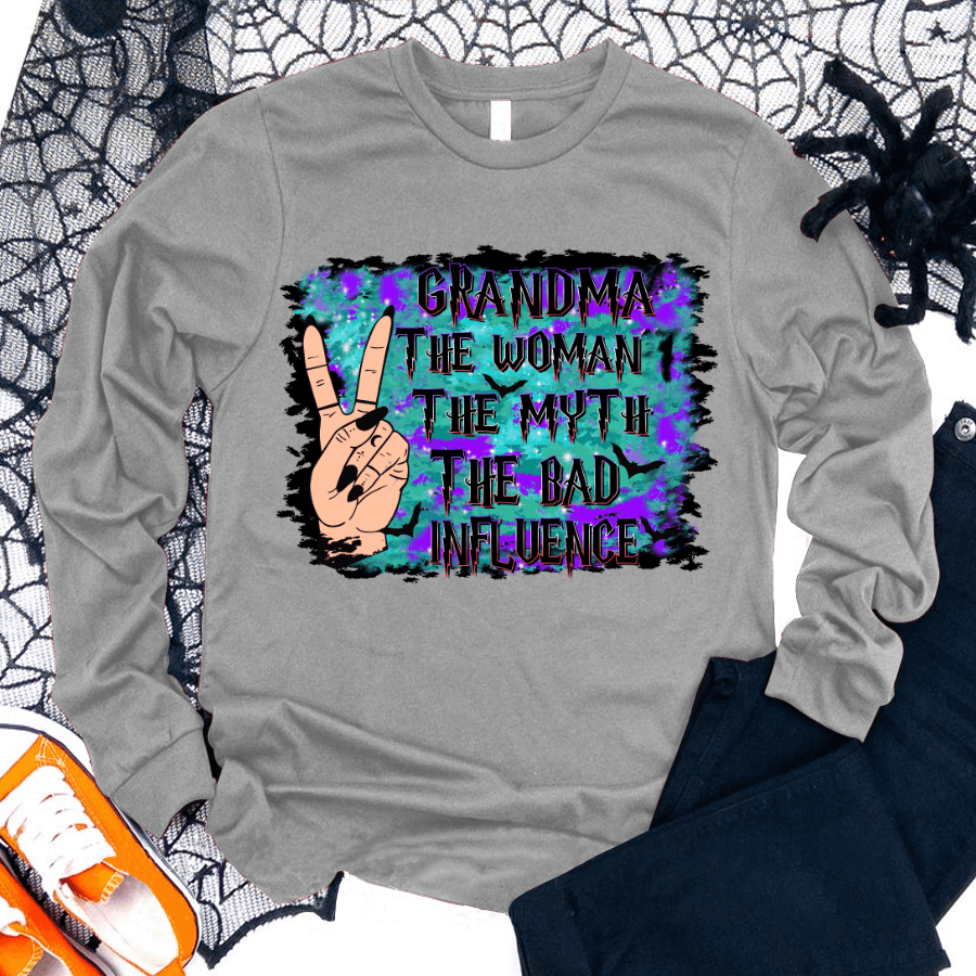 Grandma The Woman The Myth The Bad Infulence Halloween Shirt