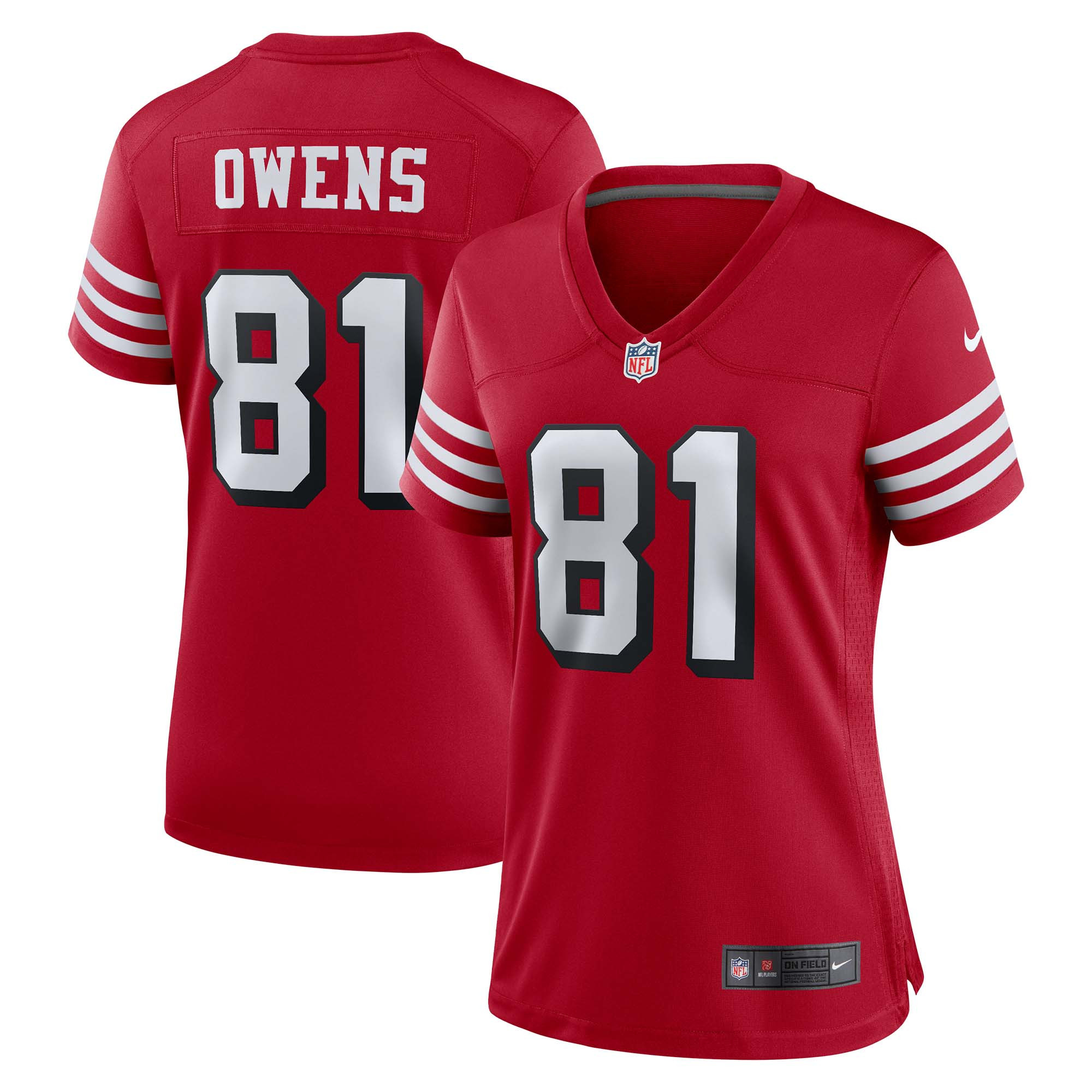 Terrell Owens San Francisco 49ers Womens Alternate Game Jersey – Scarlet NFL