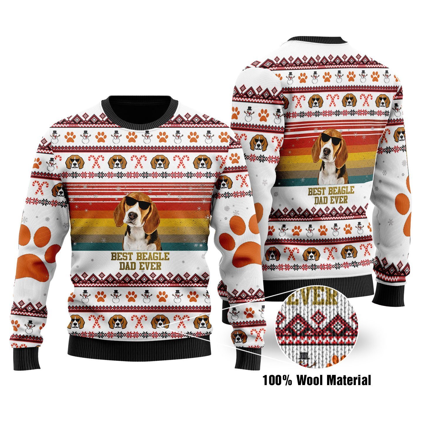 Best Beagle Dad Ever Ugly Christmas Sweater | Unisex | Adult | Us1682