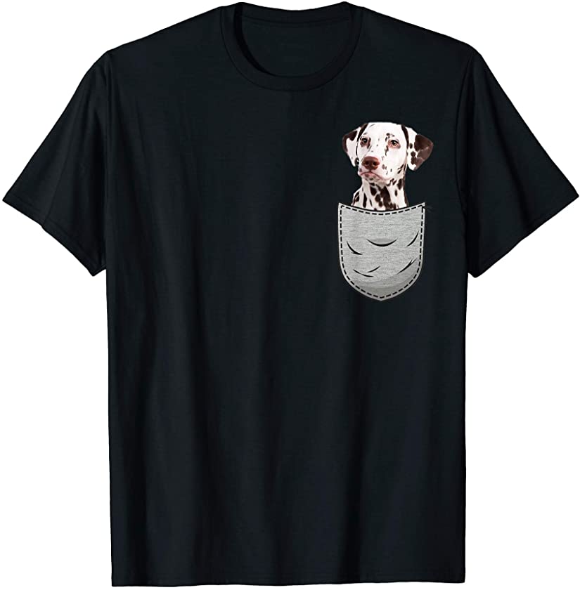 Dalmatian Dalmatinac Breast Pocket For Dog Owners Leopard T-Shirt