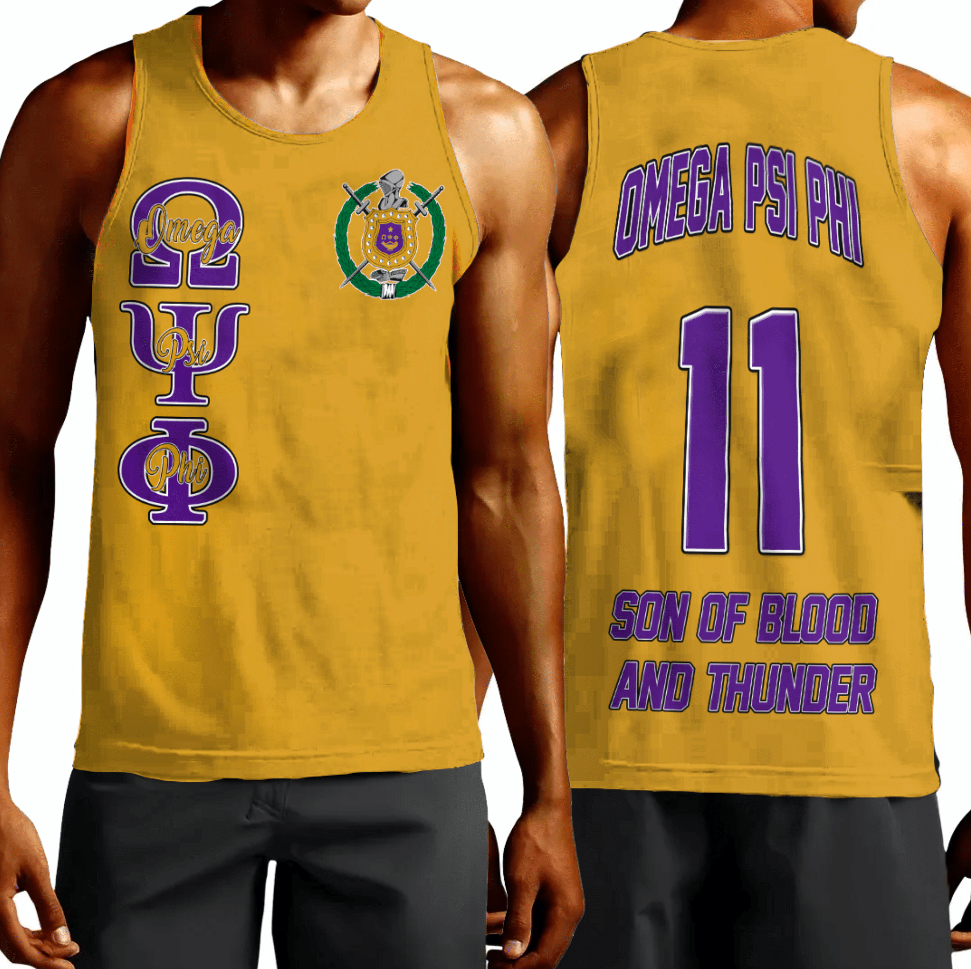 Fraternity Tank Top – Omega Psi Phi Old Gold Tank Top