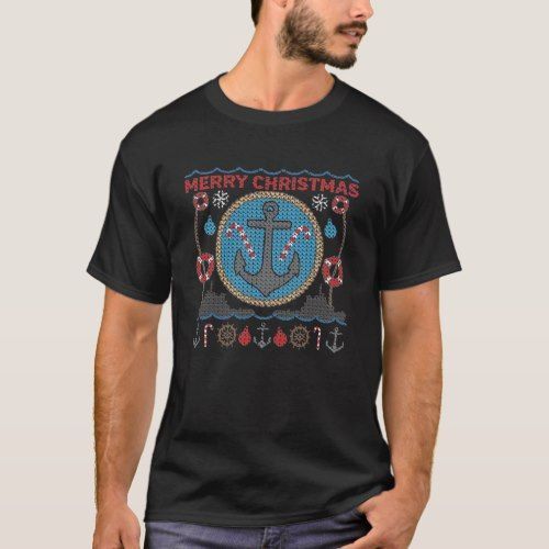 Nautical Anchor Ugly Christmas Shirt