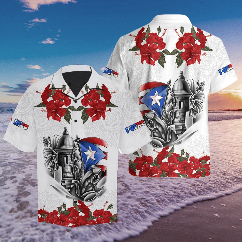 Manga Flower Puerto Rico Hawaii Shirt Unisex Adult Ha44344