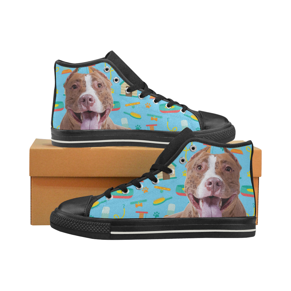 Pit bull Black Women’s Classic High Top Canvas Shoes