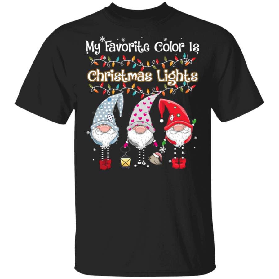 My Favorite Color Is Christmas Lights Three Gnomes T-Shirt